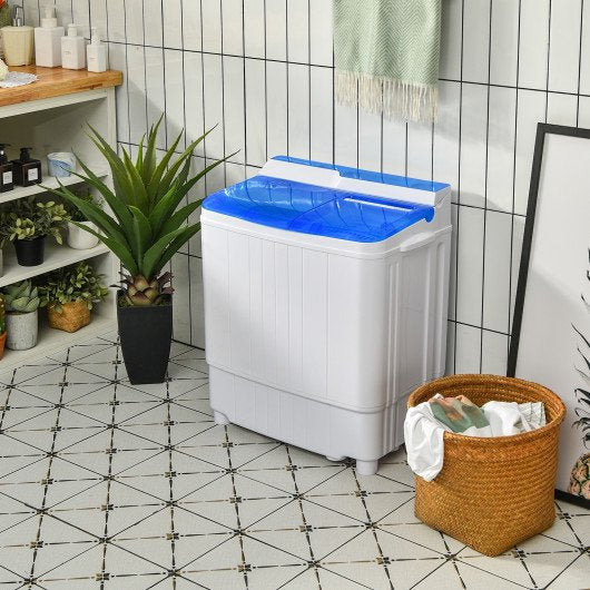 Portable Compact Mini Twin Tub Washing  Machine w/Drain Pump Spinner