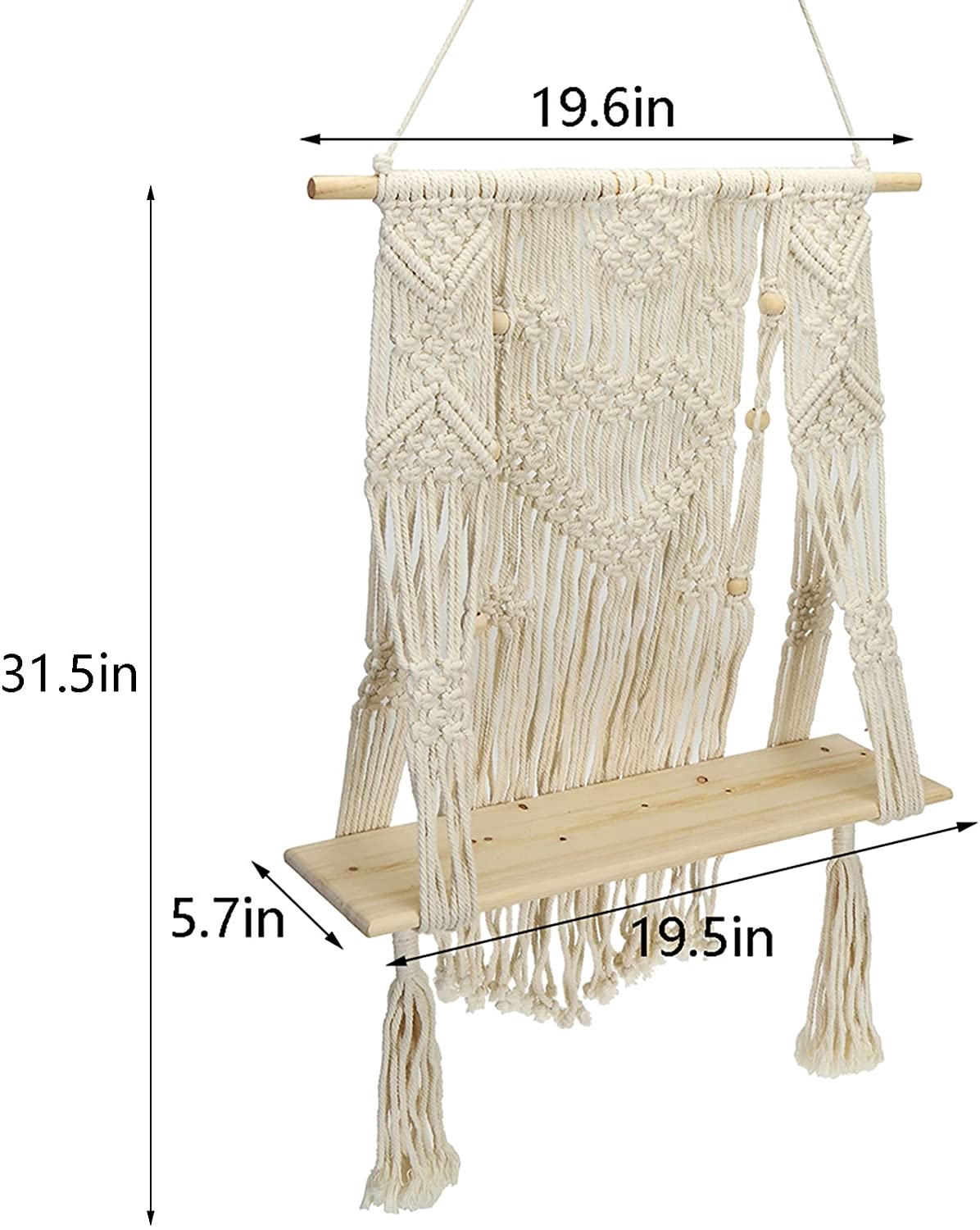 Macrame Wall Hanging Boho Shelf