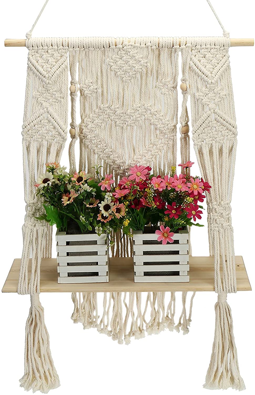 Macrame Wall Hanging Boho Shelf